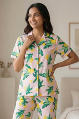 Citrus Bloom Cotton Pyjama Set