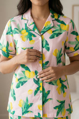 Citrus Bloom Cotton Pyjama Set