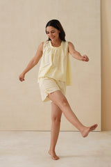 Cherryl Charm Cotton Shorts Set