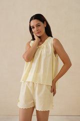 Cherryl Charm Cotton Shorts Set