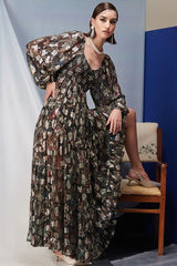 Charlotte Black Lurex Long Dress