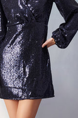 Kai Navy Sequins Dress