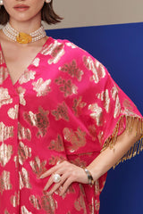 Aubrey Pink Lurex Kaftan
