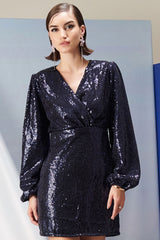 Kai Navy Sequins Dress
