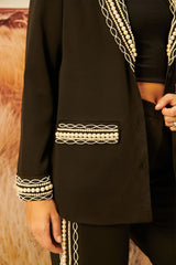 Estelle Pearl Black Blazer Set