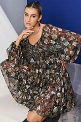 Charlotte Black Lurex Short Dress