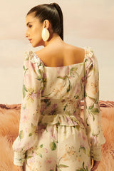 Cleo Smocked Chiffon Top