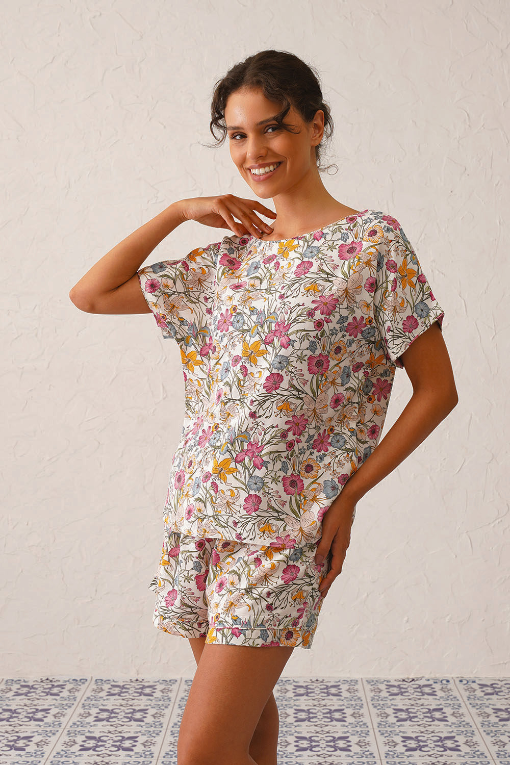 Rose Cotton Shorts Set