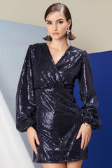 Kai Navy Sequins Dress