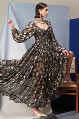 Charlotte Black Lurex Long Dress