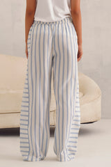 White Tee with Blue Lurex Stripe Pyjama