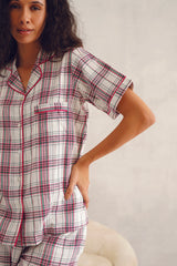 White Checkered Cotton Pyjama Set