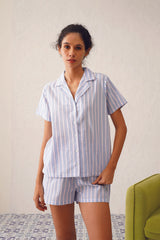 Rosine Stripe Cotton Shorts Set