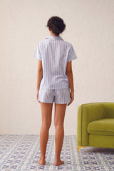 Rosine Stripe Cotton Shorts Set