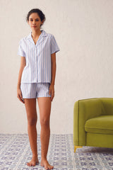 Rosine Stripe Cotton Shorts Set