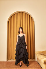 Este Frill Long Dress