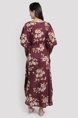 Burgundy Garden Modal Kaftan