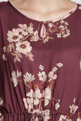 Burgundy Garden Modal Kaftan