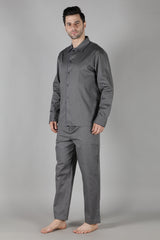 Men's Dark Grey Polka Pyjama Set
