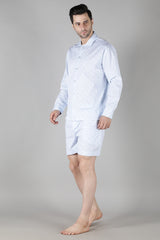 Men's Powder Blue Shorts Set
