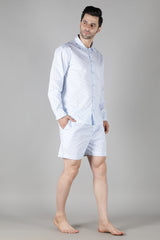 Men's Powder Blue Shorts Set