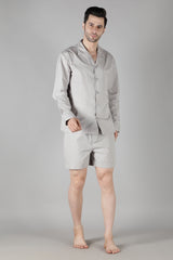Men's Grey Cubic Shorts Set