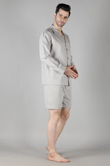 Men's Grey Cubic Shorts Set