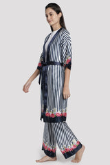 Scented Stripe Tie-Up Robe