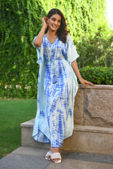Blue/White Tie-Dye Kaftan