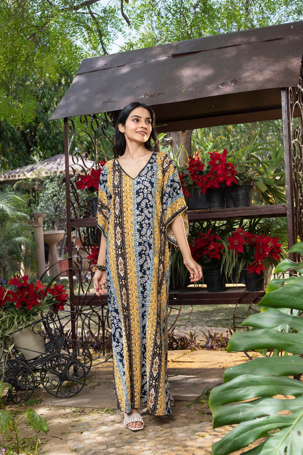 Blue/Yellow Paisley Kaftan