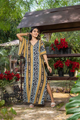 Blue/Yellow Paisley Kaftan