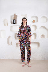 Black Blossom Pyjama Set