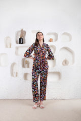 Black Blossom Pyjama Set