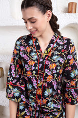 Black Blossom Pyjama Set