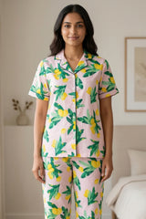 Citrus Bloom Cotton Pyjama Set
