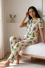 Citrus Bloom Cotton Pyjama Set