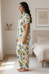 Citrus Bloom Cotton Pyjama Set