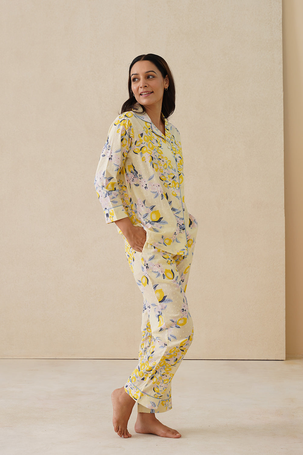 Sunlit Lemon Cotton Pyjama Set