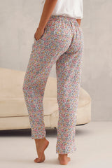 White Tee With Pink Floral Pyjama
