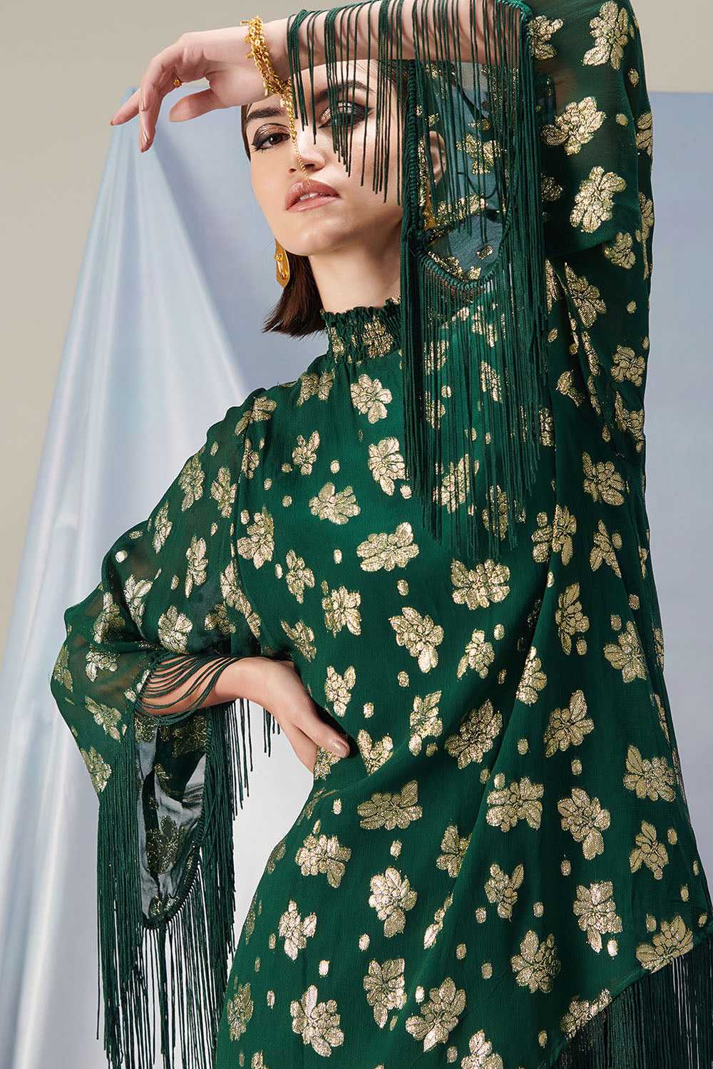 Zelie Green Lurex Co-ord