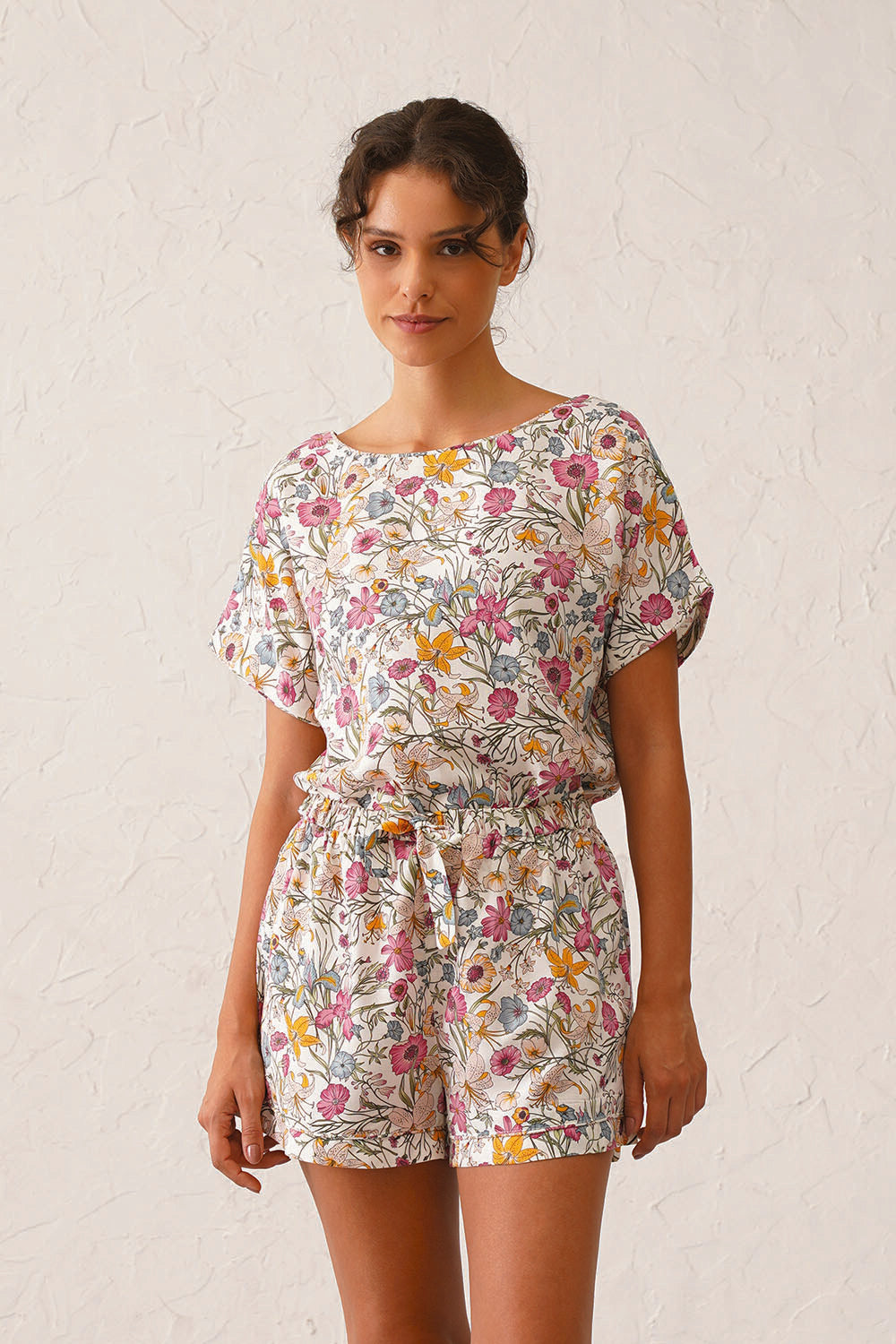 Rose Cotton Shorts Set
