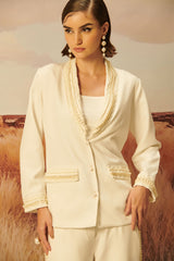 Odora Pearl White Blazer Set