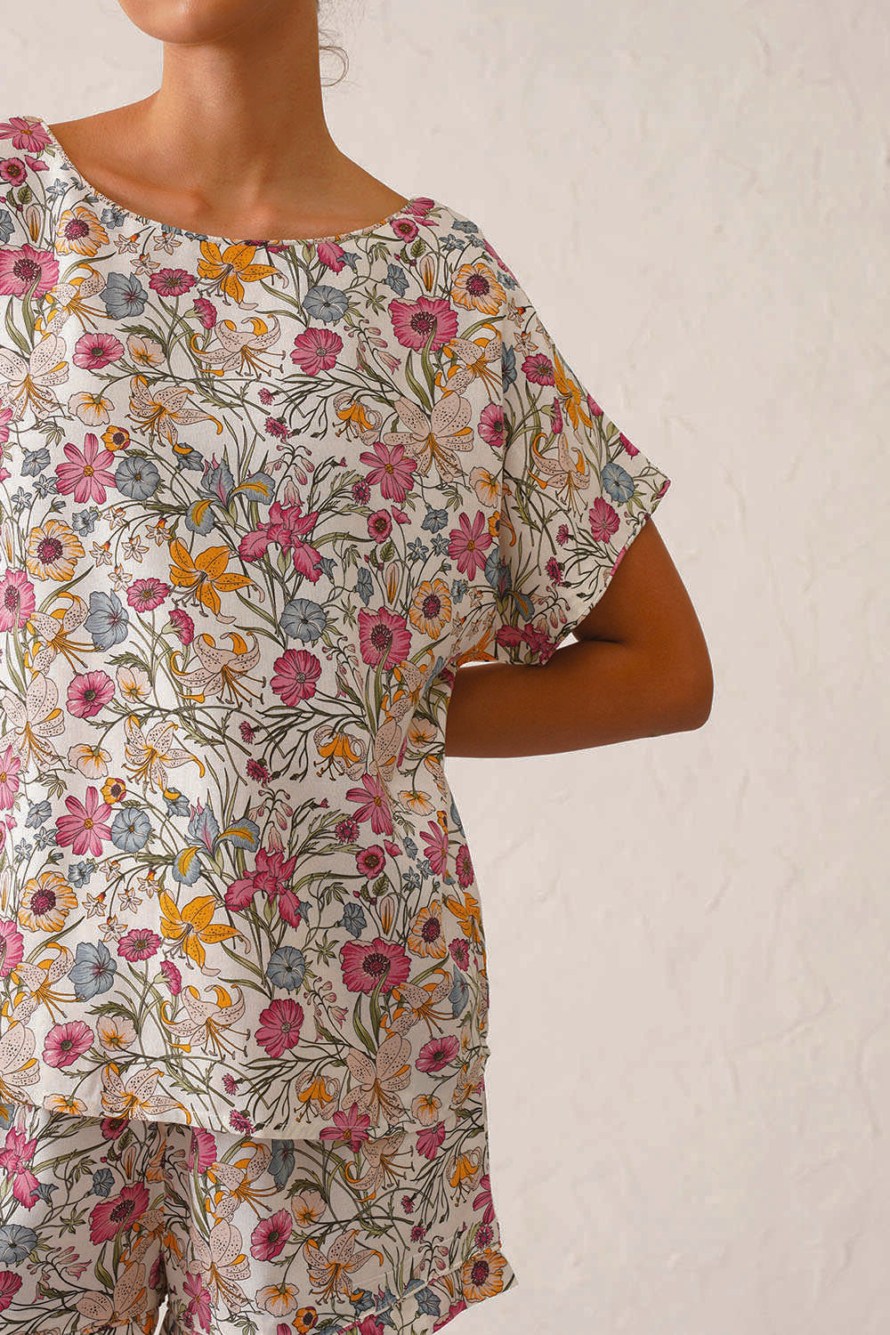 Rose Cotton Shorts Set