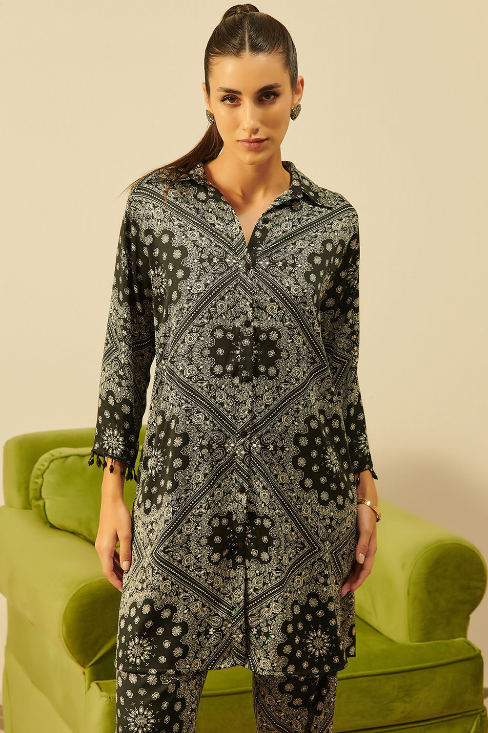 Ivor Black Satin Co-ord