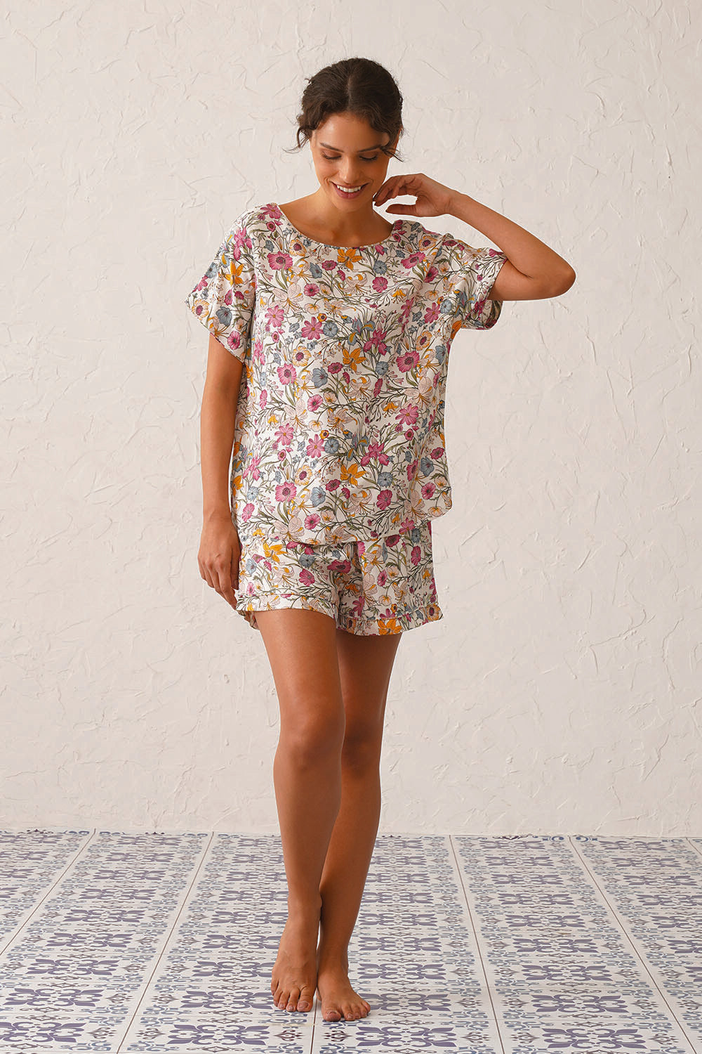 Rose Cotton Shorts Set