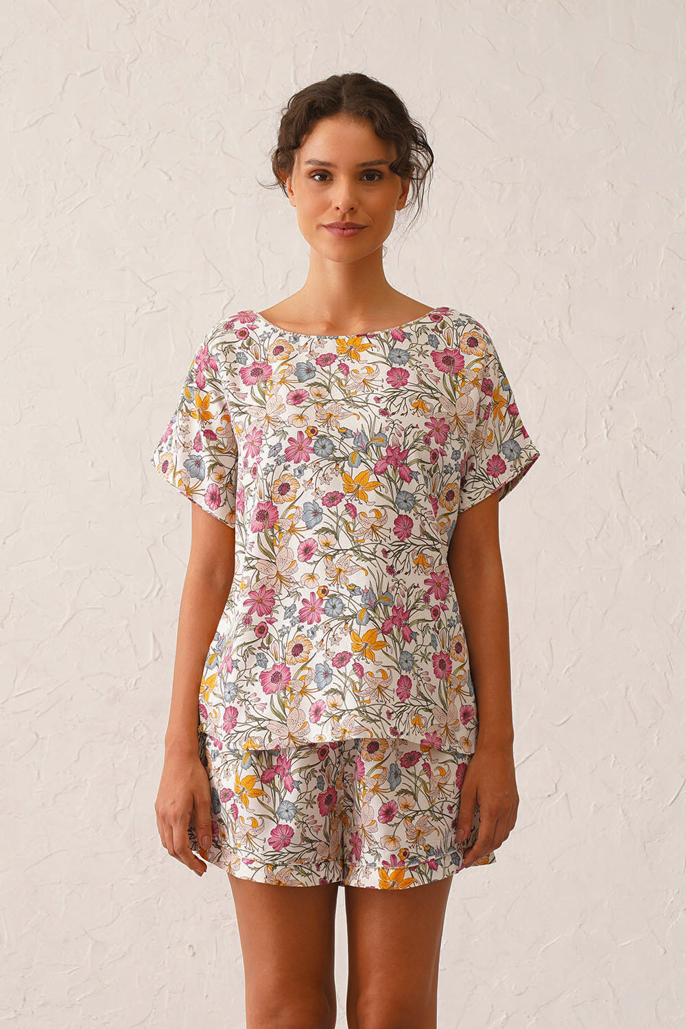 Rose Cotton Shorts Set