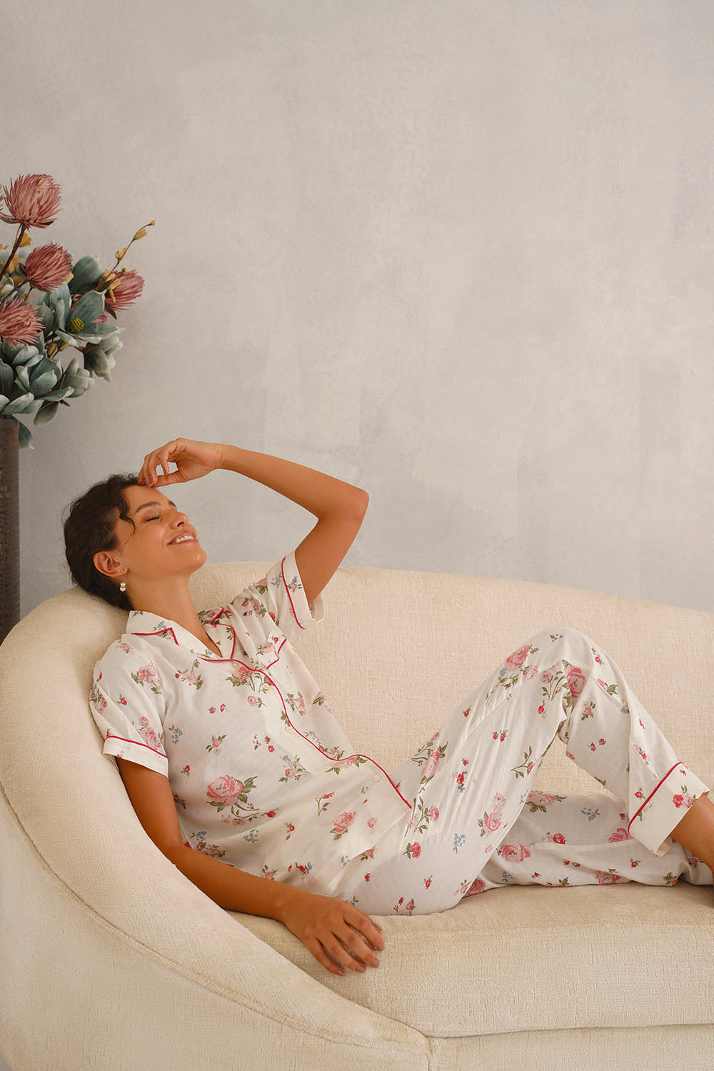 Pink Floral Pyjama Set