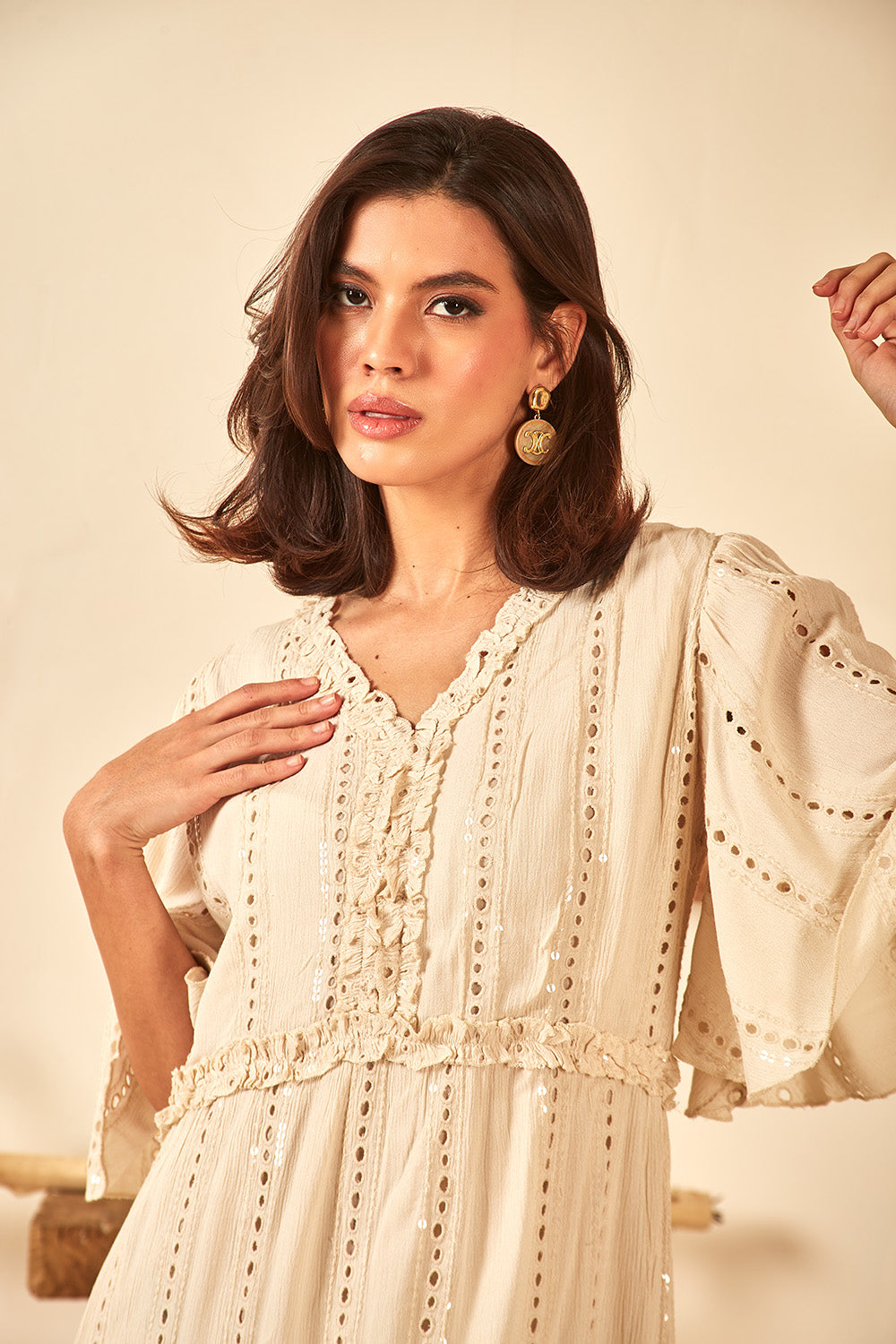 Anara Ivory Long Dress