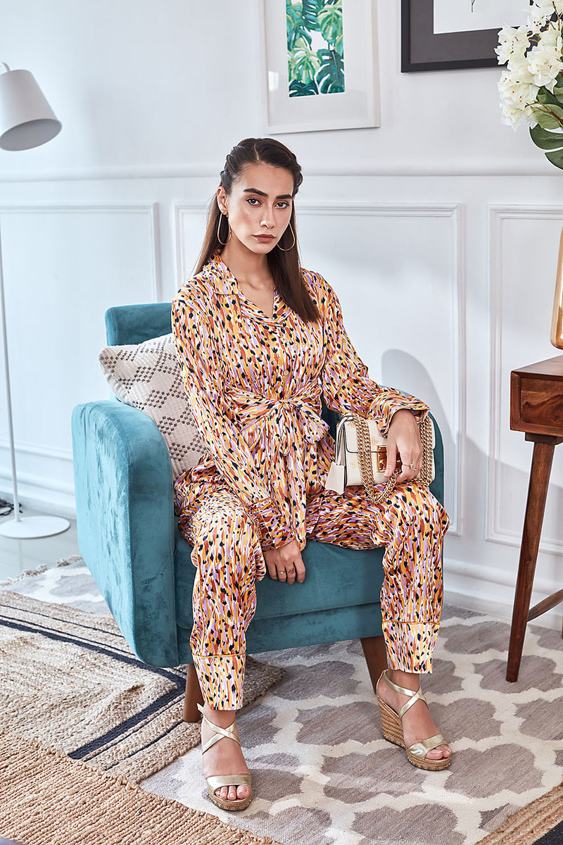 Abstract Pod Satin Co-ord Set