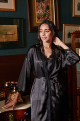 Smooth Smoke Satin Robe